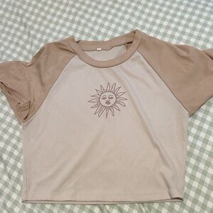 Tan and Cream Sun Graphic Tee